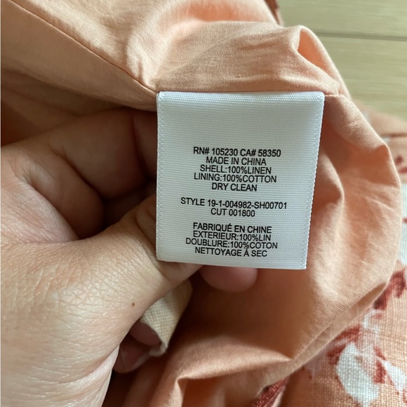 ✨NWT Joie High Rise Floral Print Farron Linen Shorts Warm Blush Size 10 - Picture 12 of 13